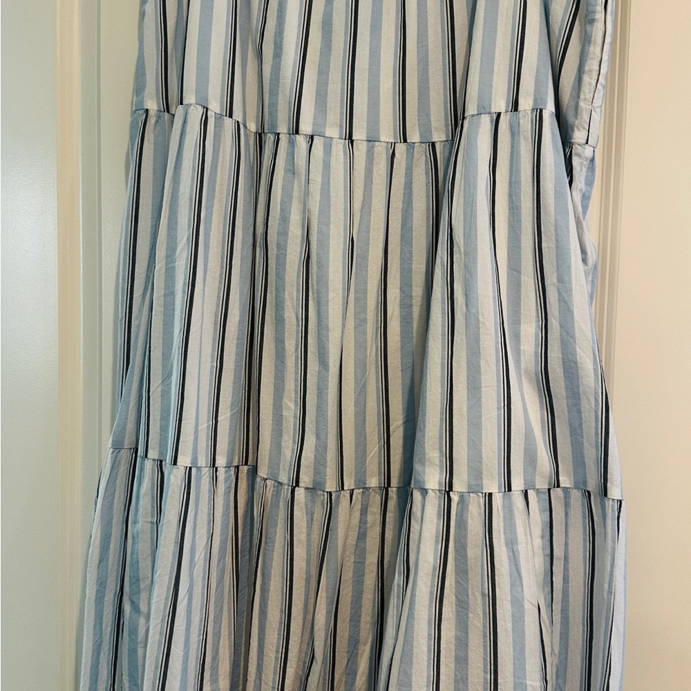 New J. Crew Striped Maxi Skirt in Blue and White - Picture 2 of 4